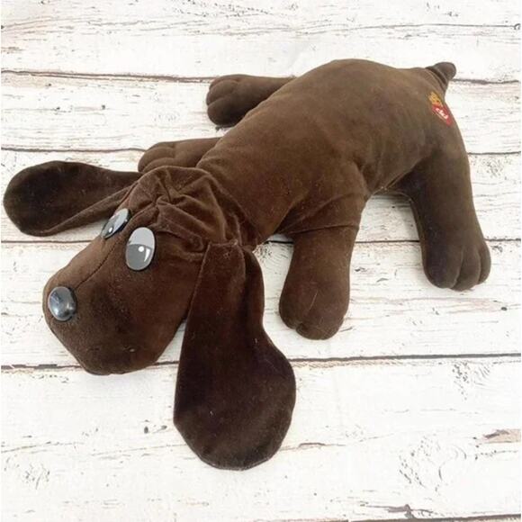TONKA Vintage 1985 Pound Puppies Chocolate Brown Large Plush 22' - Picture 2 of 9